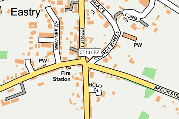 CT13 0FZ map - OS OpenMap – Local (Ordnance Survey)