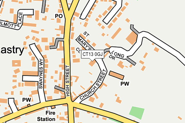 CT13 0GJ map - OS OpenMap – Local (Ordnance Survey)