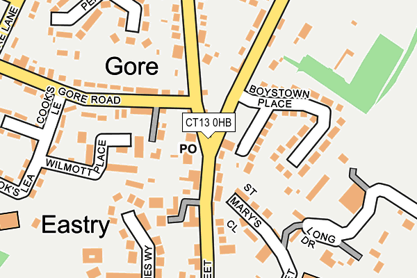 CT13 0HB map - OS OpenMap – Local (Ordnance Survey)