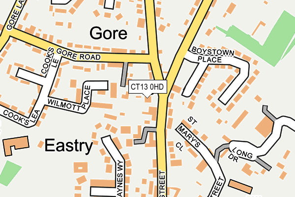 CT13 0HD map - OS OpenMap – Local (Ordnance Survey)
