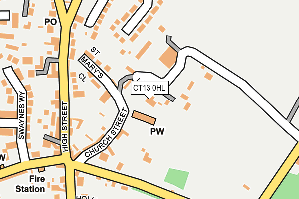 CT13 0HL map - OS OpenMap – Local (Ordnance Survey)