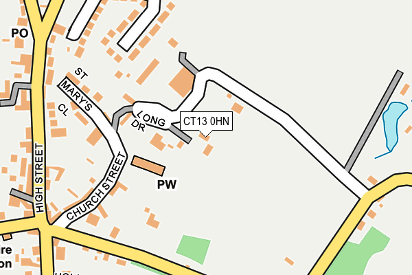 CT13 0HN map - OS OpenMap – Local (Ordnance Survey)