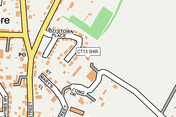CT13 0HW map - OS OpenMap – Local (Ordnance Survey)