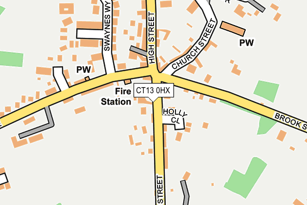 CT13 0HX map - OS OpenMap – Local (Ordnance Survey)