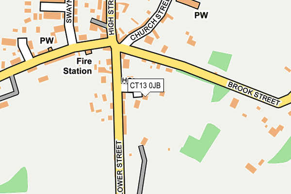 CT13 0JB map - OS OpenMap – Local (Ordnance Survey)