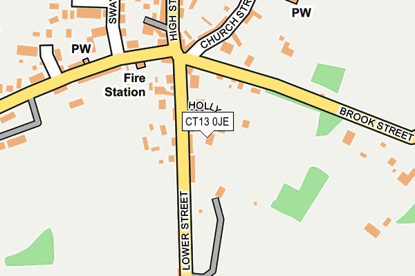 CT13 0JE map - OS OpenMap – Local (Ordnance Survey)