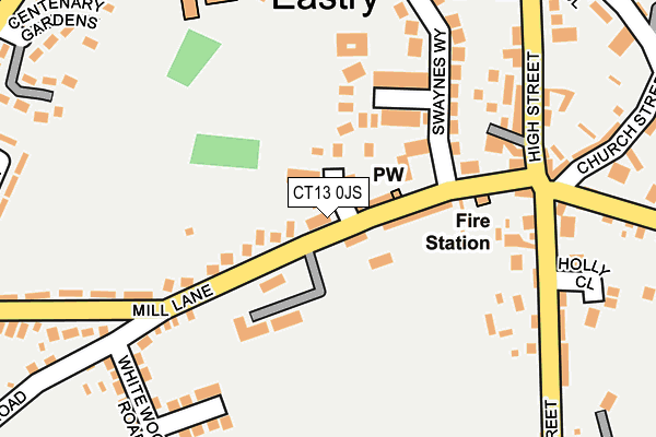 CT13 0JS map - OS OpenMap – Local (Ordnance Survey)