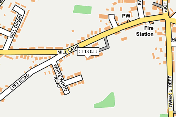 CT13 0JU map - OS OpenMap – Local (Ordnance Survey)