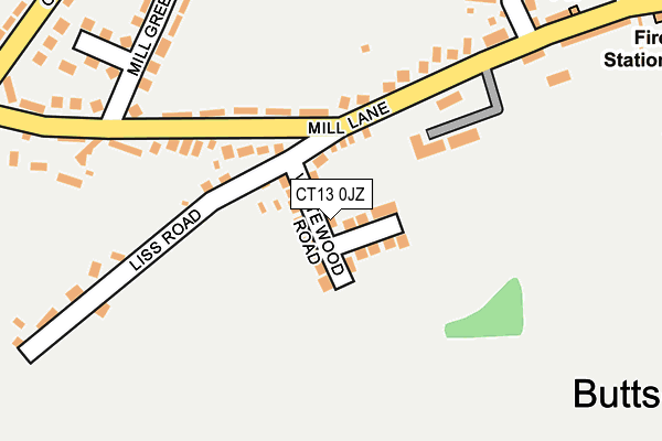 CT13 0JZ map - OS OpenMap – Local (Ordnance Survey)