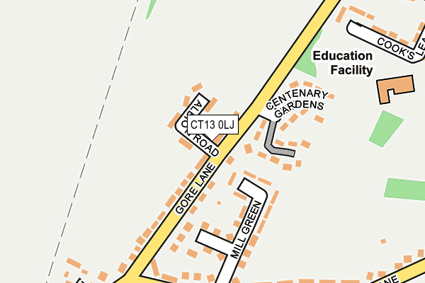 CT13 0LJ map - OS OpenMap – Local (Ordnance Survey)