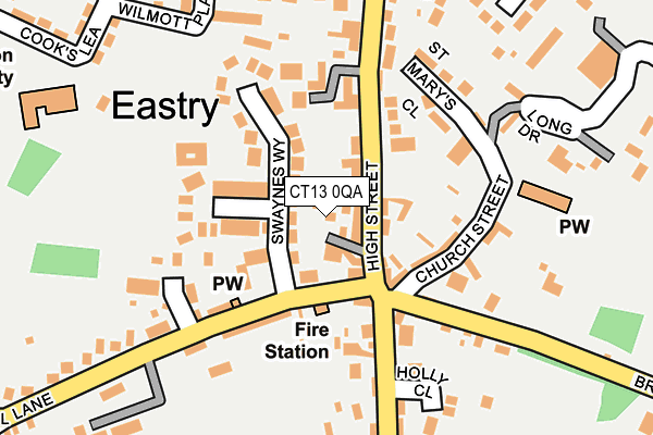CT13 0QA map - OS OpenMap – Local (Ordnance Survey)