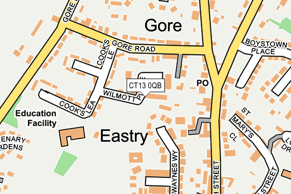CT13 0QB map - OS OpenMap – Local (Ordnance Survey)