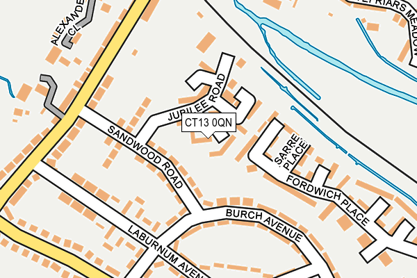 CT13 0QN map - OS OpenMap – Local (Ordnance Survey)