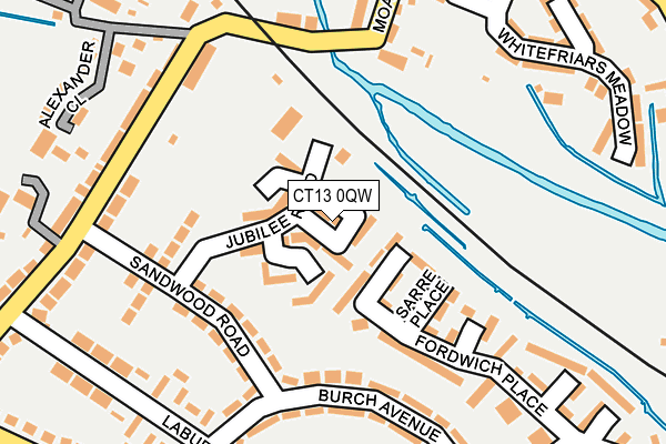 CT13 0QW map - OS OpenMap – Local (Ordnance Survey)