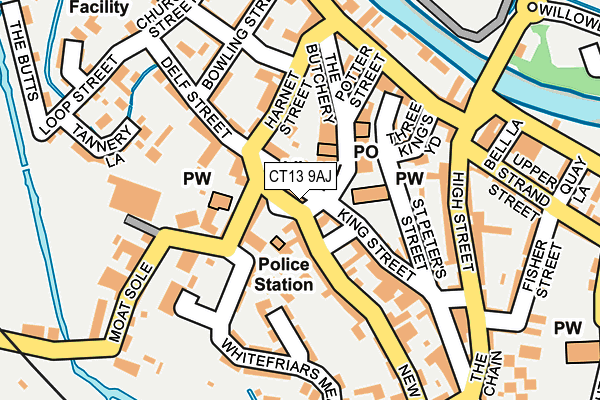 CT13 9AJ map - OS OpenMap – Local (Ordnance Survey)