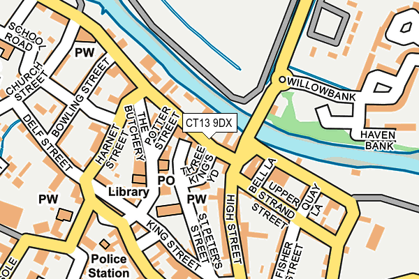 CT13 9DX map - OS OpenMap – Local (Ordnance Survey)