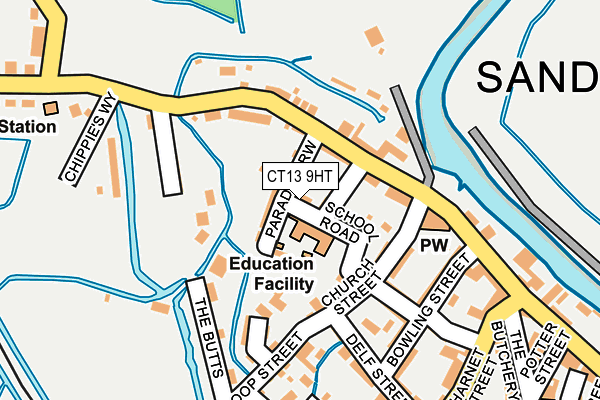 CT13 9HT map - OS OpenMap – Local (Ordnance Survey)