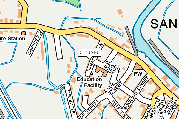 CT13 9HU map - OS OpenMap – Local (Ordnance Survey)