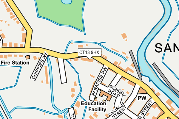 CT13 9HX map - OS OpenMap – Local (Ordnance Survey)