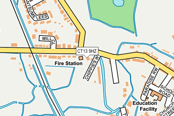 CT13 9HZ map - OS OpenMap – Local (Ordnance Survey)