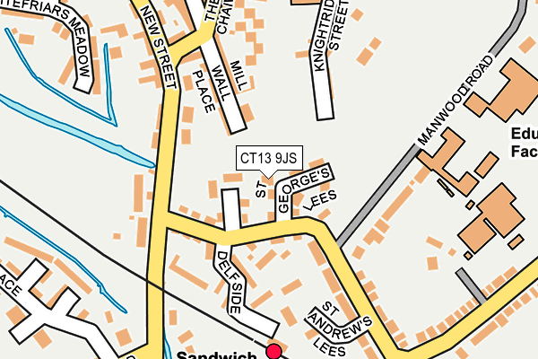 CT13 9JS map - OS OpenMap – Local (Ordnance Survey)