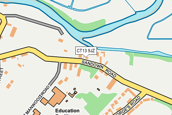 CT13 9JZ map - OS OpenMap – Local (Ordnance Survey)