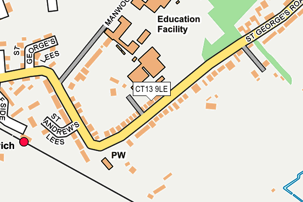 CT13 9LE map - OS OpenMap – Local (Ordnance Survey)