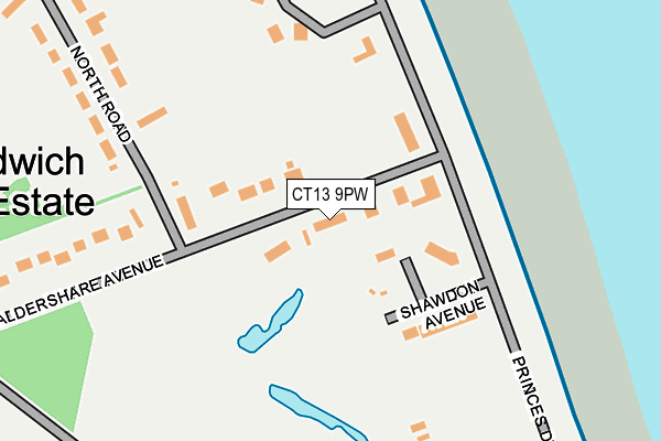 CT13 9PW map - OS OpenMap – Local (Ordnance Survey)