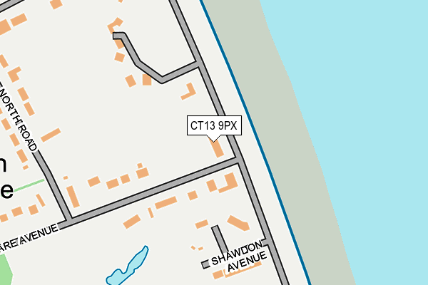 CT13 9PX map - OS OpenMap – Local (Ordnance Survey)