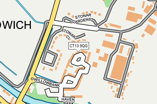 CT13 9QG map - OS OpenMap – Local (Ordnance Survey)
