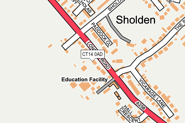 CT14 0AD map - OS OpenMap – Local (Ordnance Survey)