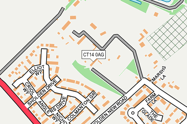 CT14 0AG map - OS OpenMap – Local (Ordnance Survey)