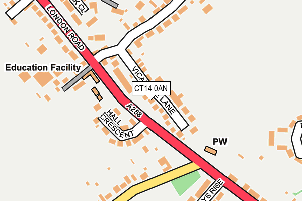 CT14 0AN map - OS OpenMap – Local (Ordnance Survey)