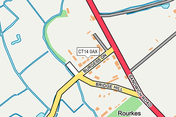 CT14 0AX map - OS OpenMap – Local (Ordnance Survey)