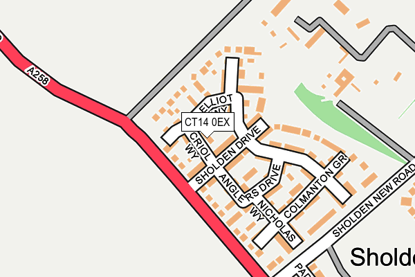 CT14 0EX map - OS OpenMap – Local (Ordnance Survey)