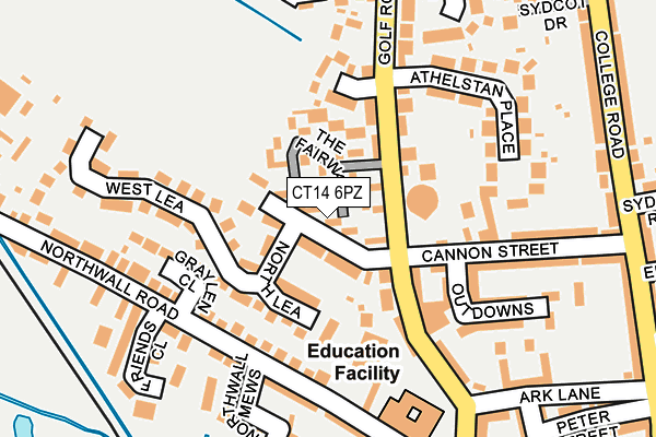 CT14 6PZ map - OS OpenMap – Local (Ordnance Survey)