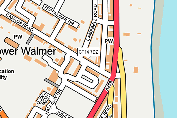 CT14 7DZ map - OS OpenMap – Local (Ordnance Survey)
