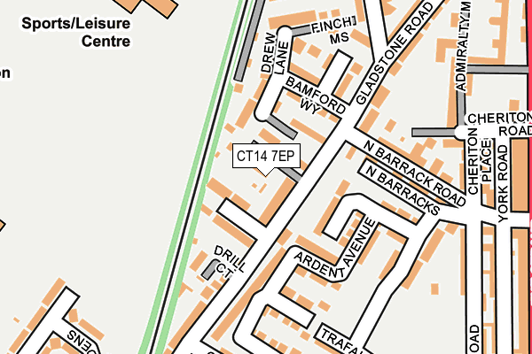 CT14 7EP map - OS OpenMap – Local (Ordnance Survey)