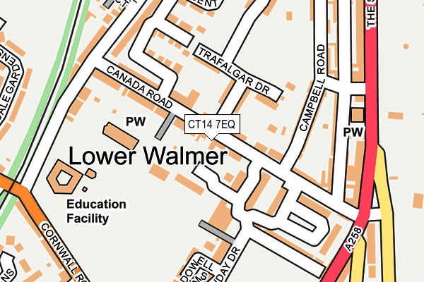 CT14 7EQ map - OS OpenMap – Local (Ordnance Survey)