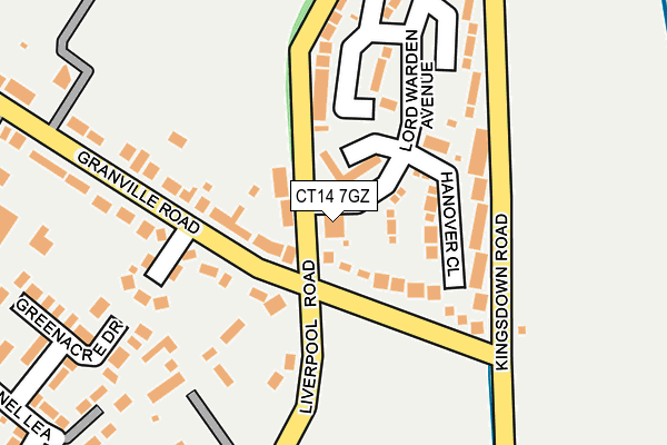 CT14 7GZ map - OS OpenMap – Local (Ordnance Survey)