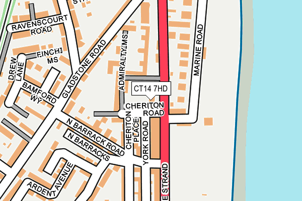 CT14 7HD map - OS OpenMap – Local (Ordnance Survey)