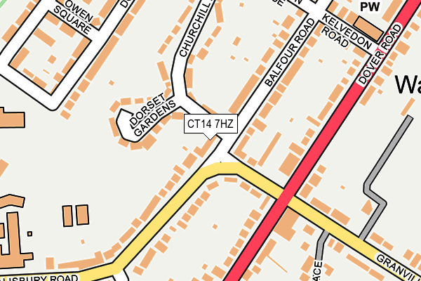 CT14 7HZ map - OS OpenMap – Local (Ordnance Survey)