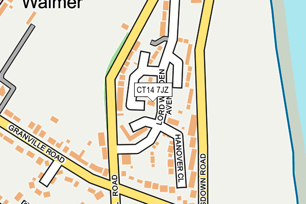 CT14 7JZ map - OS OpenMap – Local (Ordnance Survey)