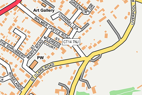 CT14 7NJ map - OS OpenMap – Local (Ordnance Survey)