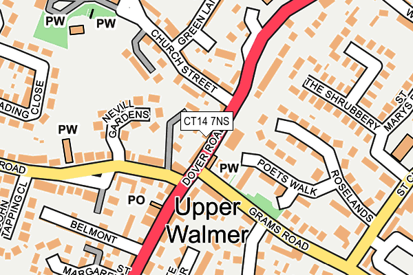 CT14 7NS map - OS OpenMap – Local (Ordnance Survey)