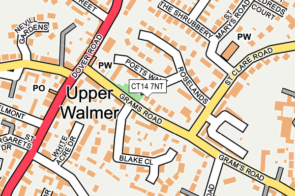 CT14 7NT map - OS OpenMap – Local (Ordnance Survey)