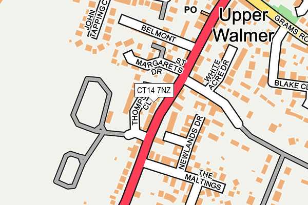 CT14 7NZ map - OS OpenMap – Local (Ordnance Survey)