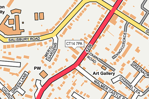 CT14 7PA map - OS OpenMap – Local (Ordnance Survey)