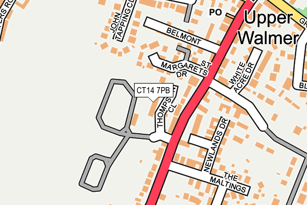 CT14 7PB map - OS OpenMap – Local (Ordnance Survey)