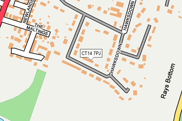 CT14 7PJ map - OS OpenMap – Local (Ordnance Survey)